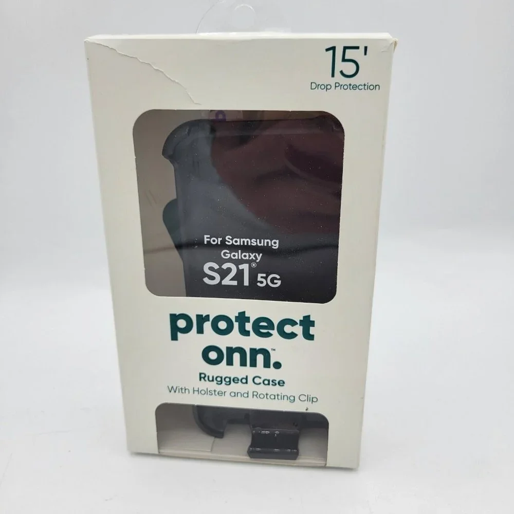 Protect Onn. Rugged Cell Phone Case With Holster And Rotating Clip New In Box